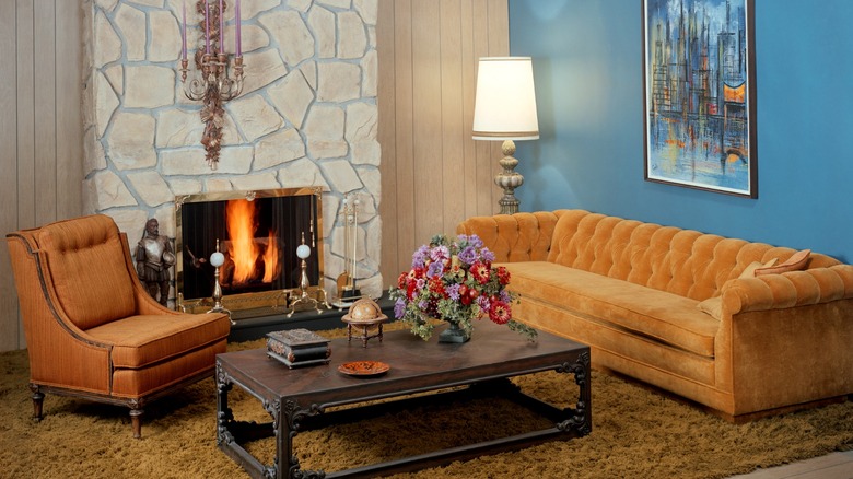 a staged 1960s living room
