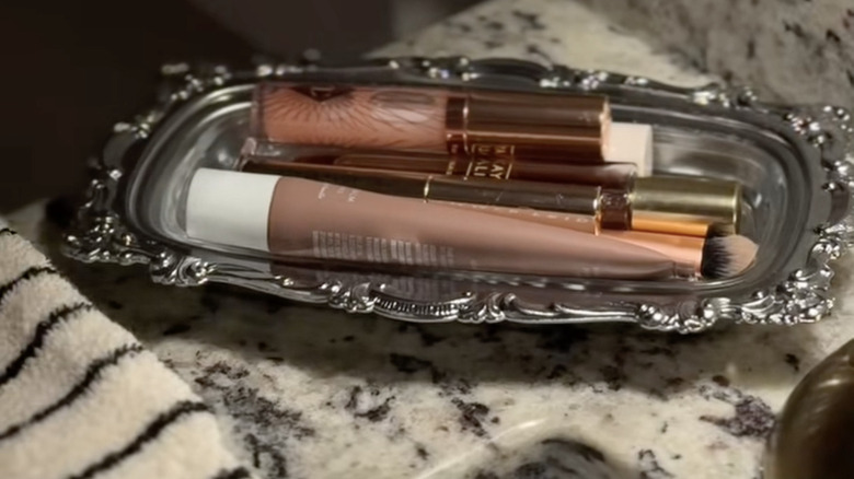 makeup in butter dish