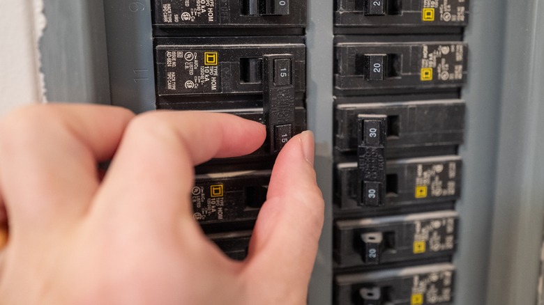 Turning off a water heater's circuit breaker