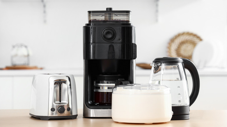 Kitchen appliances on counter