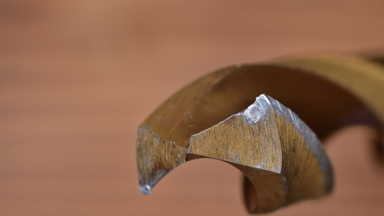 A dull and damaged twist drill bit