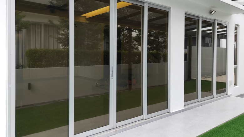 Tinted glass on sliding doors