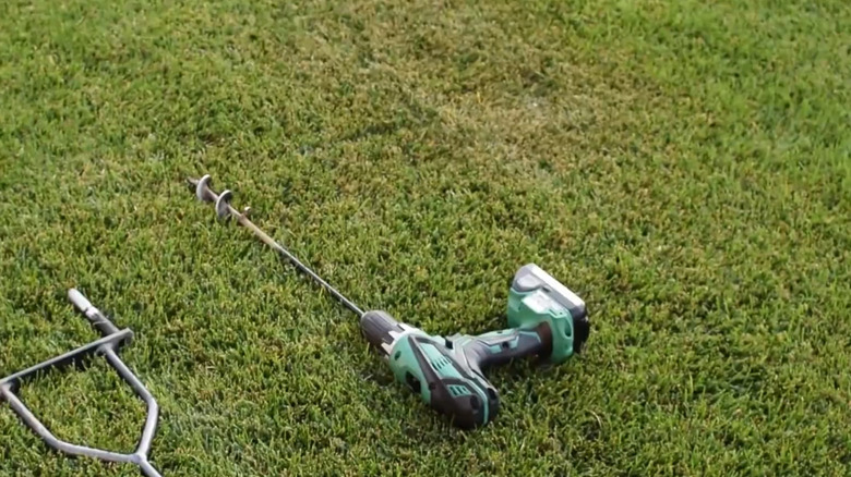 A bulb auger bit used for lawn aeration