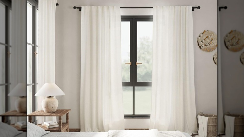 Nanspring Linen Back Tab Curtains
