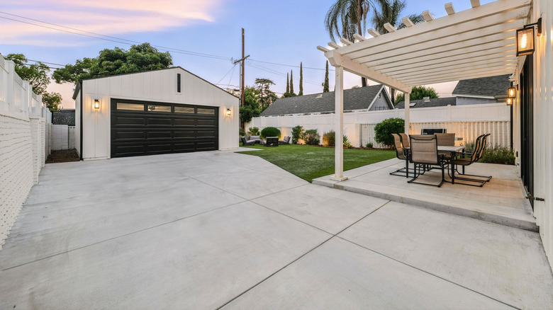 Empty concrete patio