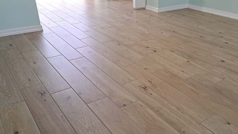wood-look porcelain tile flooring