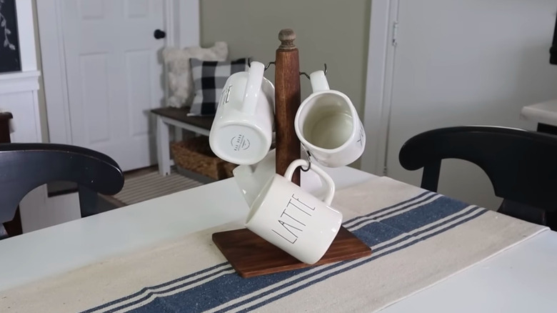 Mug tree made with Dollar Tree supplies