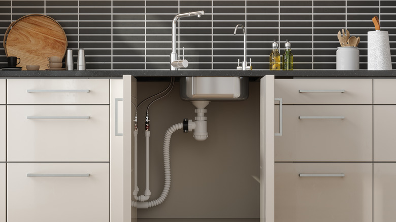 Open sink cabinets