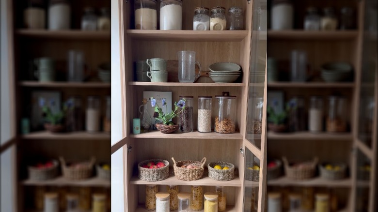 Pantry items inside BILLY bookcase