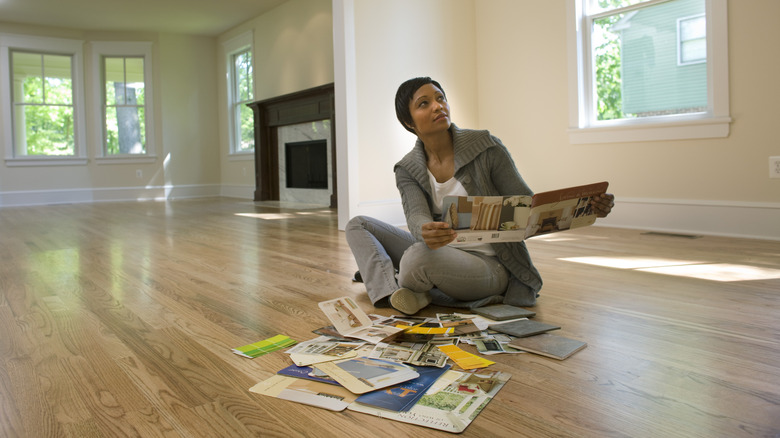 Woman making design choices