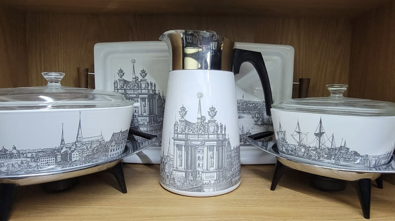 A set of Renaissance pattern CorningWare