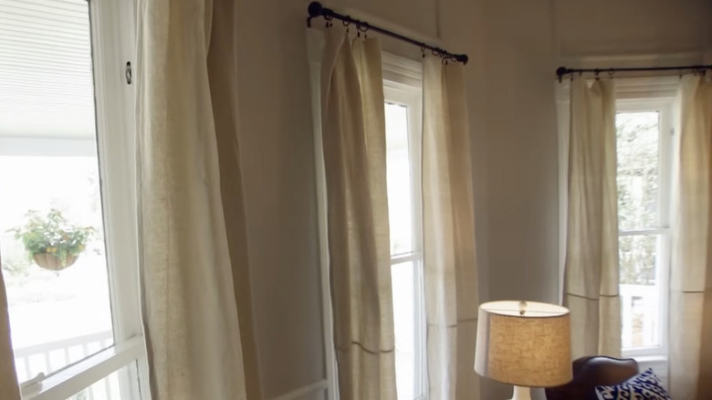 Erin Napier's drop cloth curtains