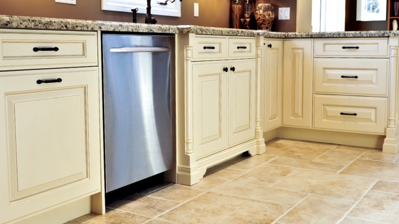 Kitchen with ceramic tile floors