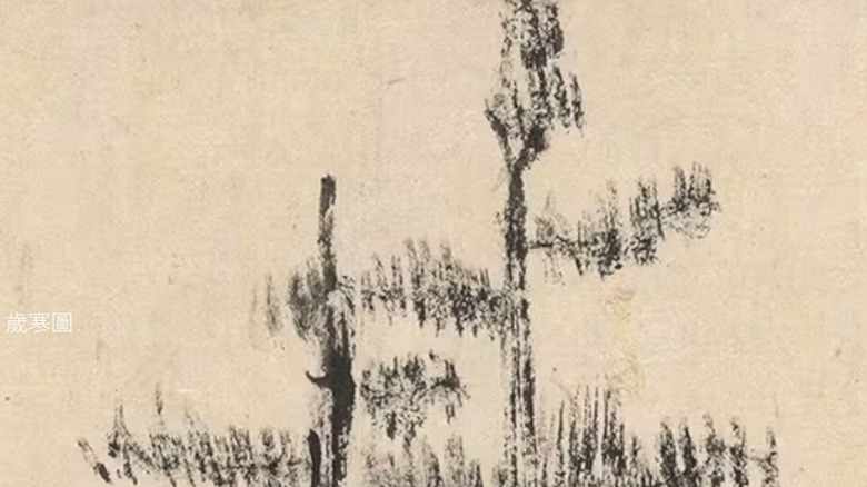 Detail of painting showing characteristic monochrome, repeating brush strokes of Dansaekhwa.