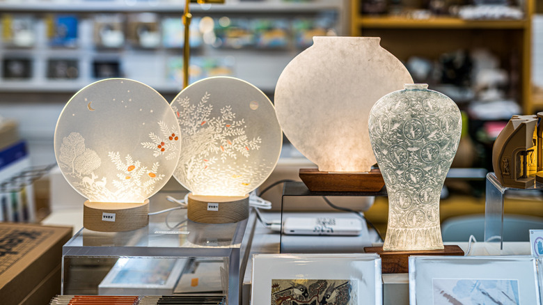 Hanji lamps in the National Palace Museum of Korea's gift shop.