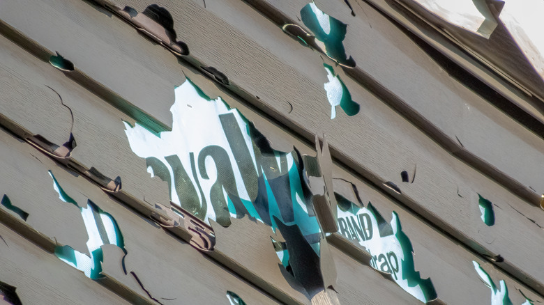 Siding damaged by hail