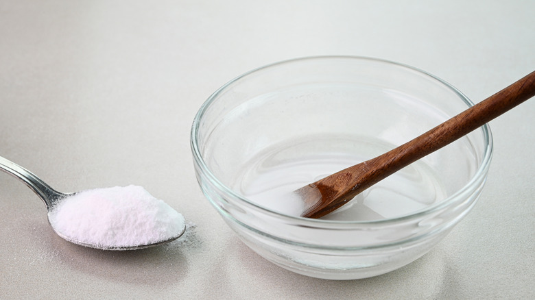 Bowl of baking soda and water