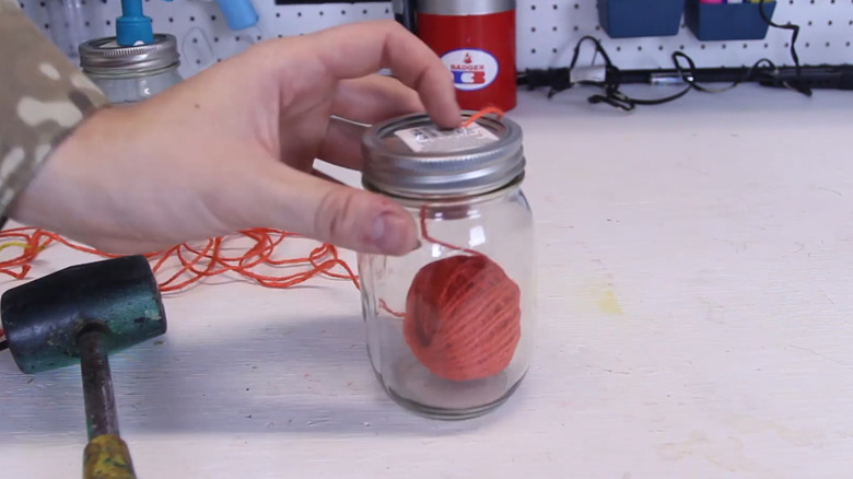 Twine in a Mason jar