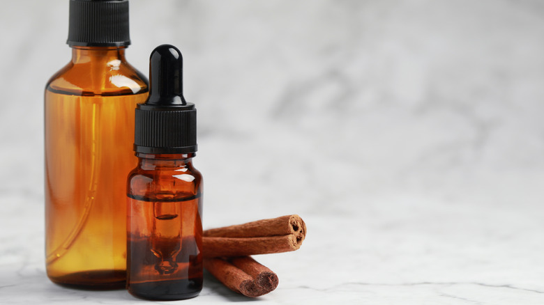 spray bottle of cinnamon oil