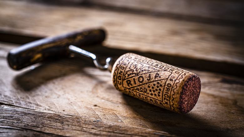 wine cork on bottle opener