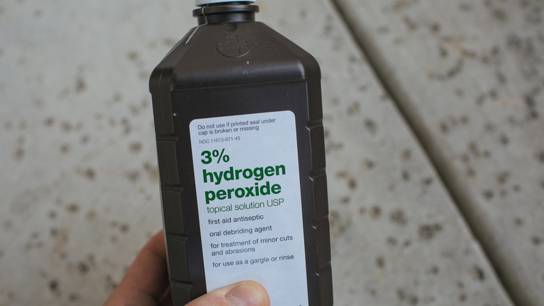 Closeup of 3% Hydrogen Peroxide,