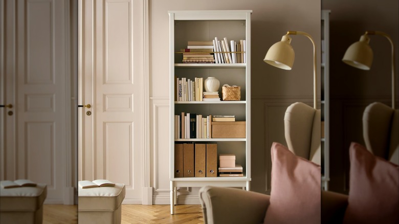 IKEA FÄRJKARL bookcase in muted neutral living room