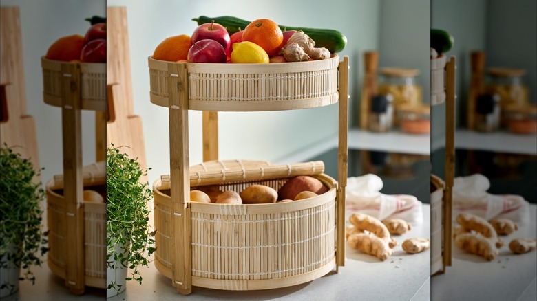 KANELMOTT vegetable and fruit basket on kitchen counter