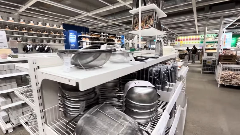 People shopping in the kitchen section at IKEA