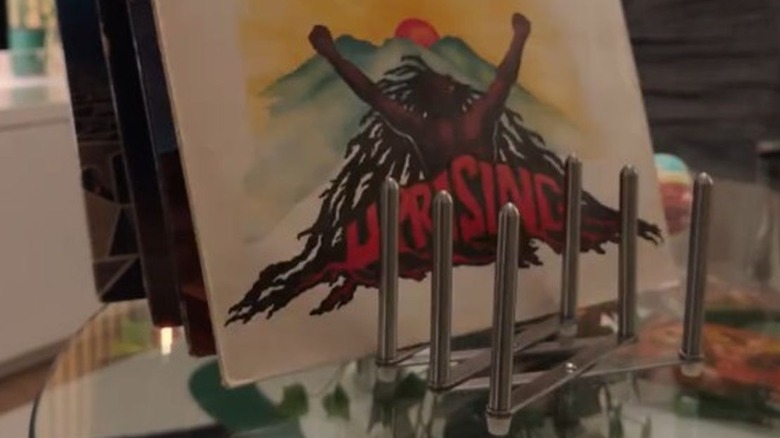 Records stored in an IKEA VARIERA lid holder