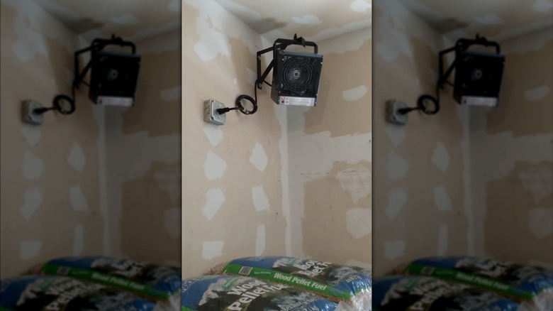 A typical Cadet garage heater installation