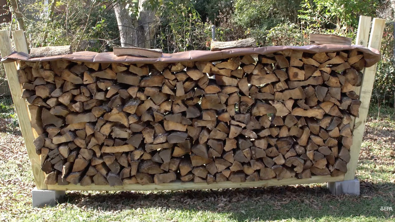 An easy DIY firewood storage rack