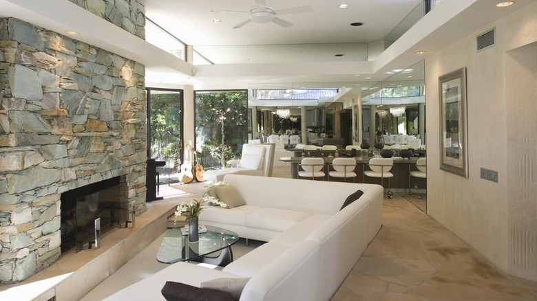 Contemporary sunken living space