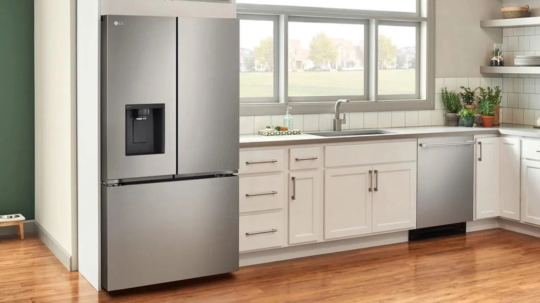 LG counter-depth French door refrigerator with ice maker