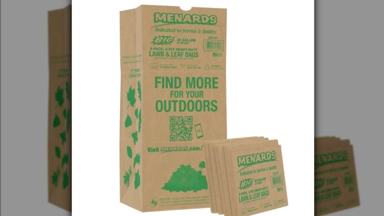 Open Menards lawn and leaf bag with four folded bags