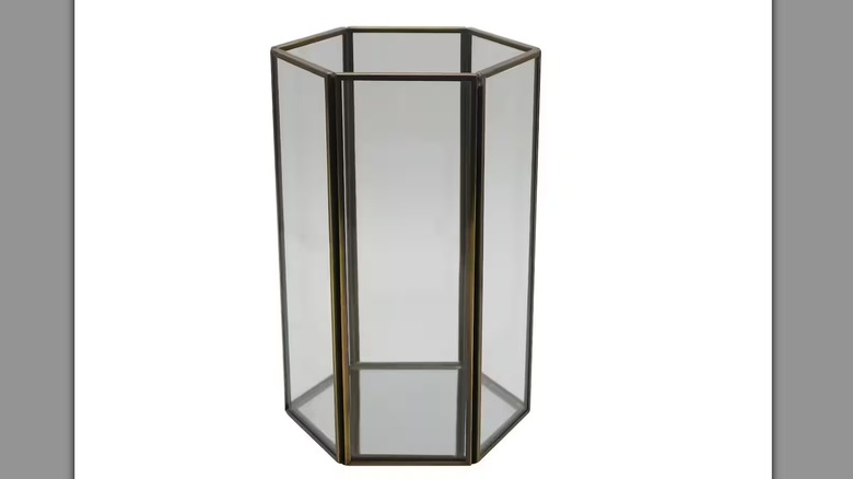 Michaels metal and glass hurricane candle holder
