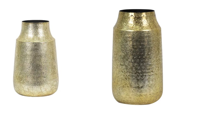 Michaels gold hammered metal container / vase