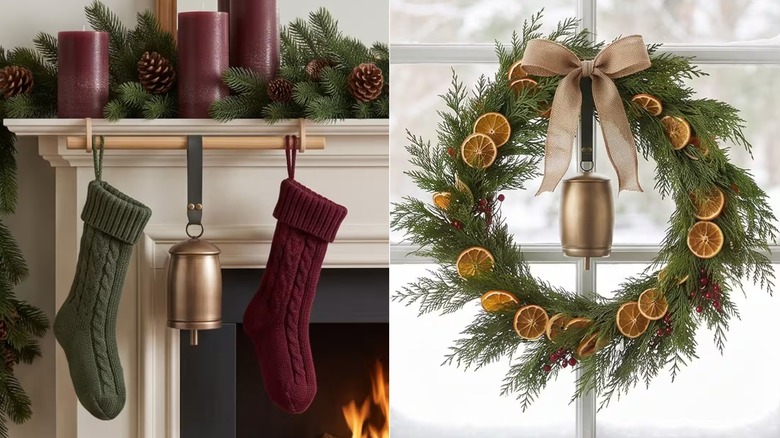 Michaels hanging bell with faux leather strap