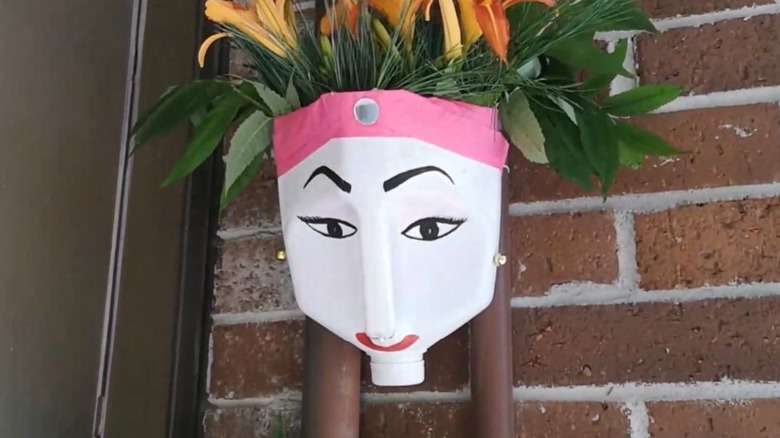 Old milk jug turned into a face planter
