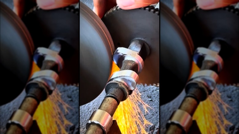 Grinding a custom racing camshaft with a bench grinder