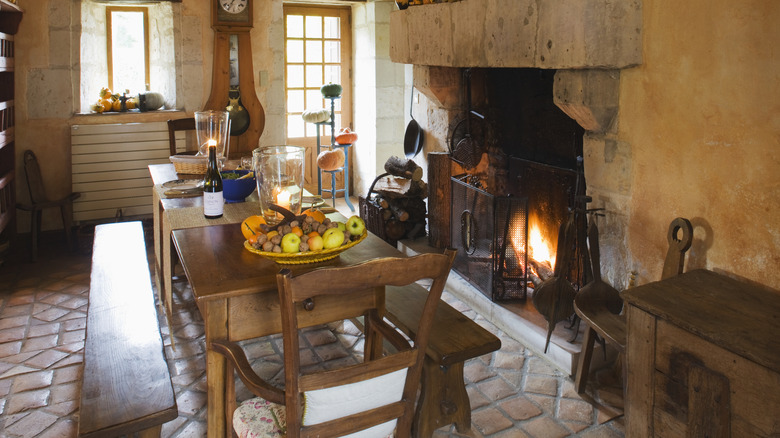 A traditional French kitchen in the Loire Valley