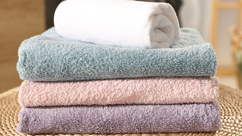 A small stack of towels