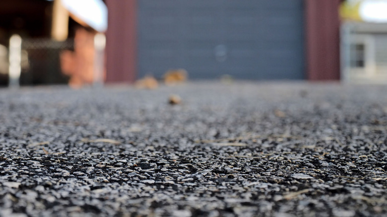 close up of a recycled asphalt pavement driveway