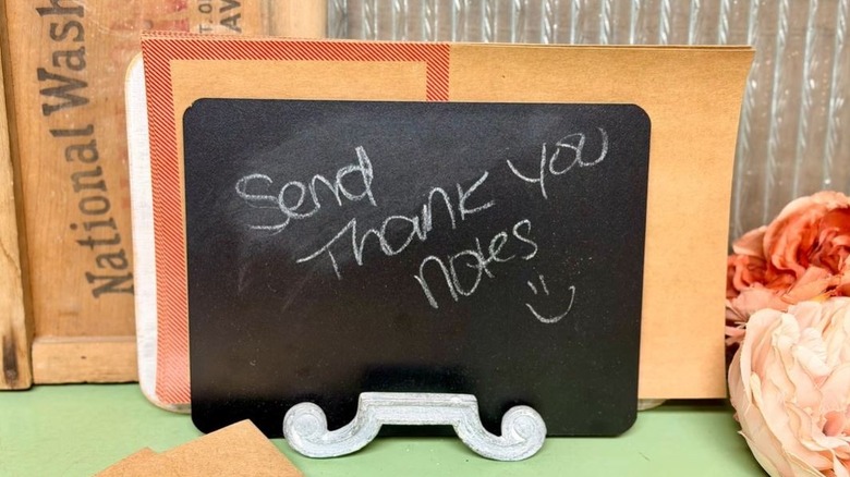 DIY mail organizer made from Dollar Tree items