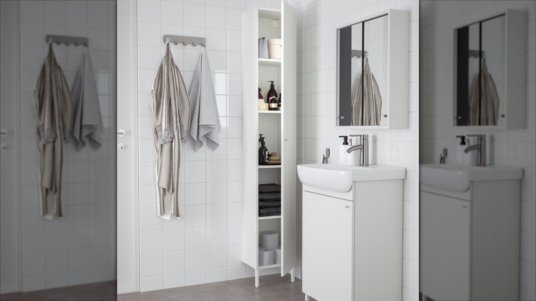 IKEA NYSJÖN cabinet with bathroom products in it