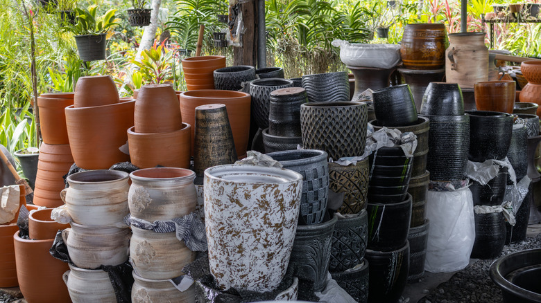 Stacks of planters
