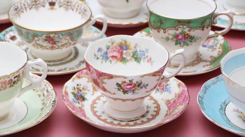 Vintage floral teacups