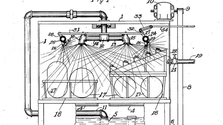 Patent blueprints of Garis-Cochrane Dishwashing Machine