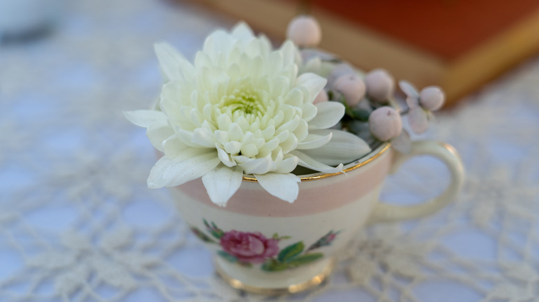 Flowers in a teacup