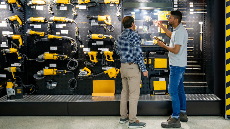 A person shopping for tools
