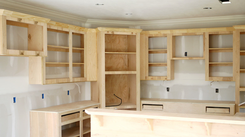 plain unfinished kitchen cabinets